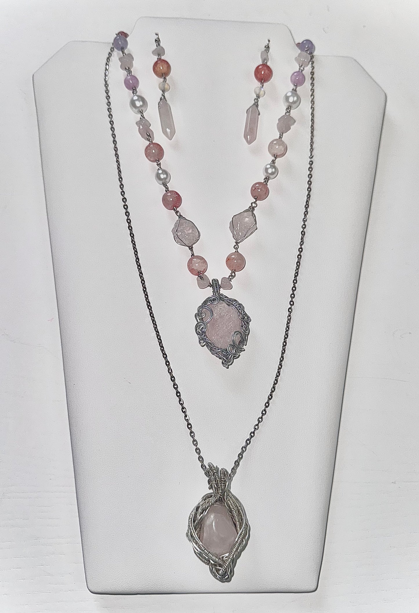 Handmade Rose Quartz Necklace