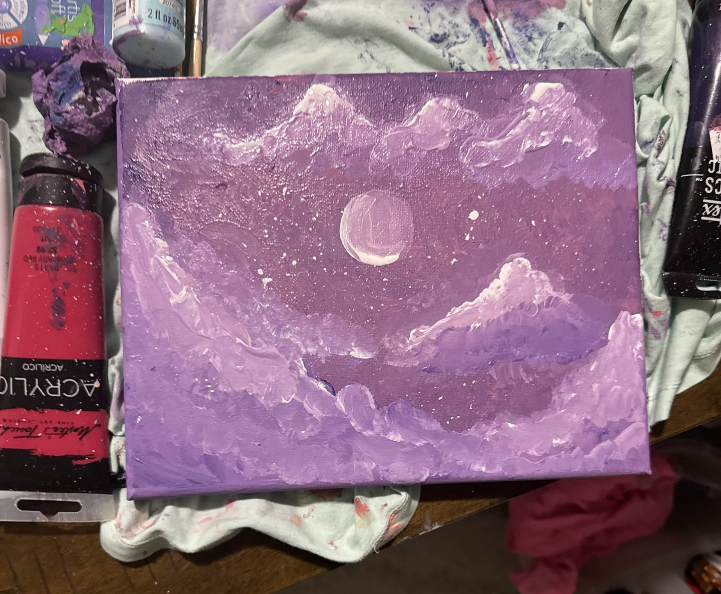 Purple Cloudy Night Sky