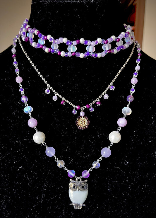 Purple Owl Handmade Set